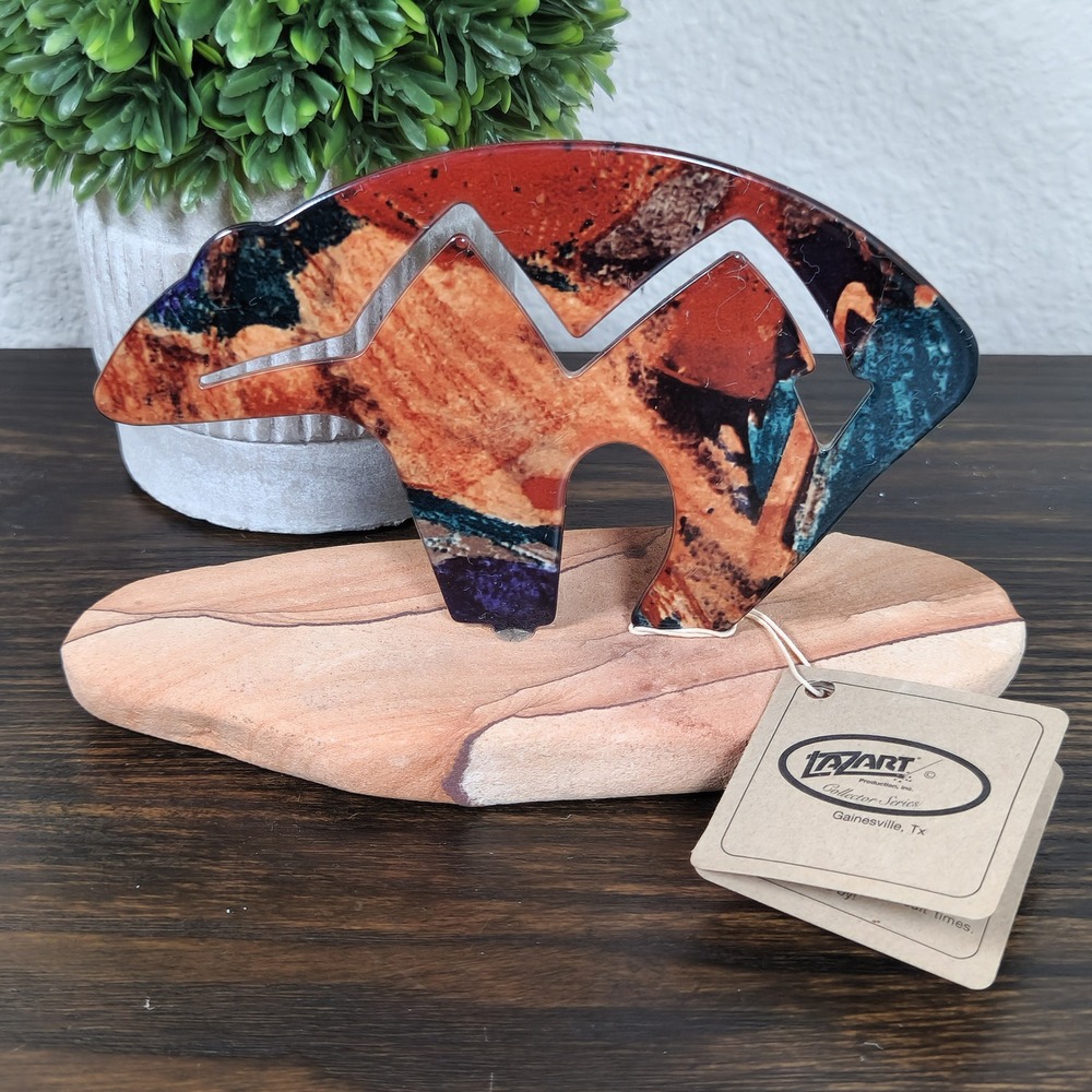 Lazart Collector Series Fetish Bear Stone Sculpture Native American Inspired Art